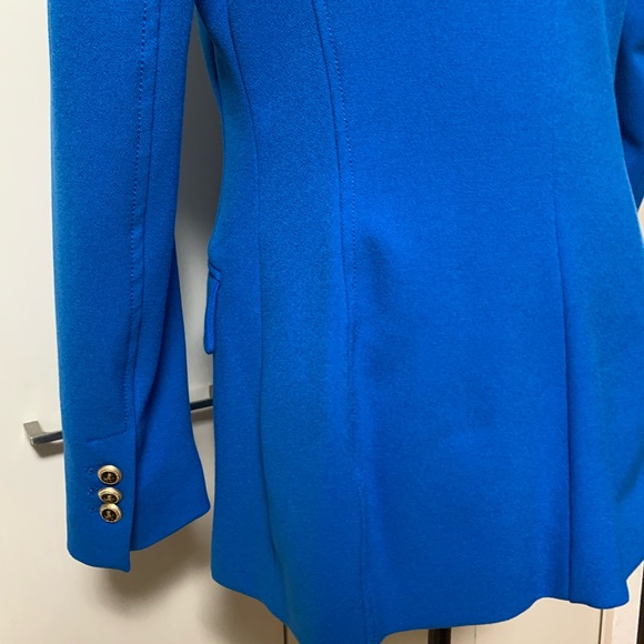 BNWT Zara Blue Double-Breasted Blazer with Structured Shoulders Sz S - Picture 5 of 7